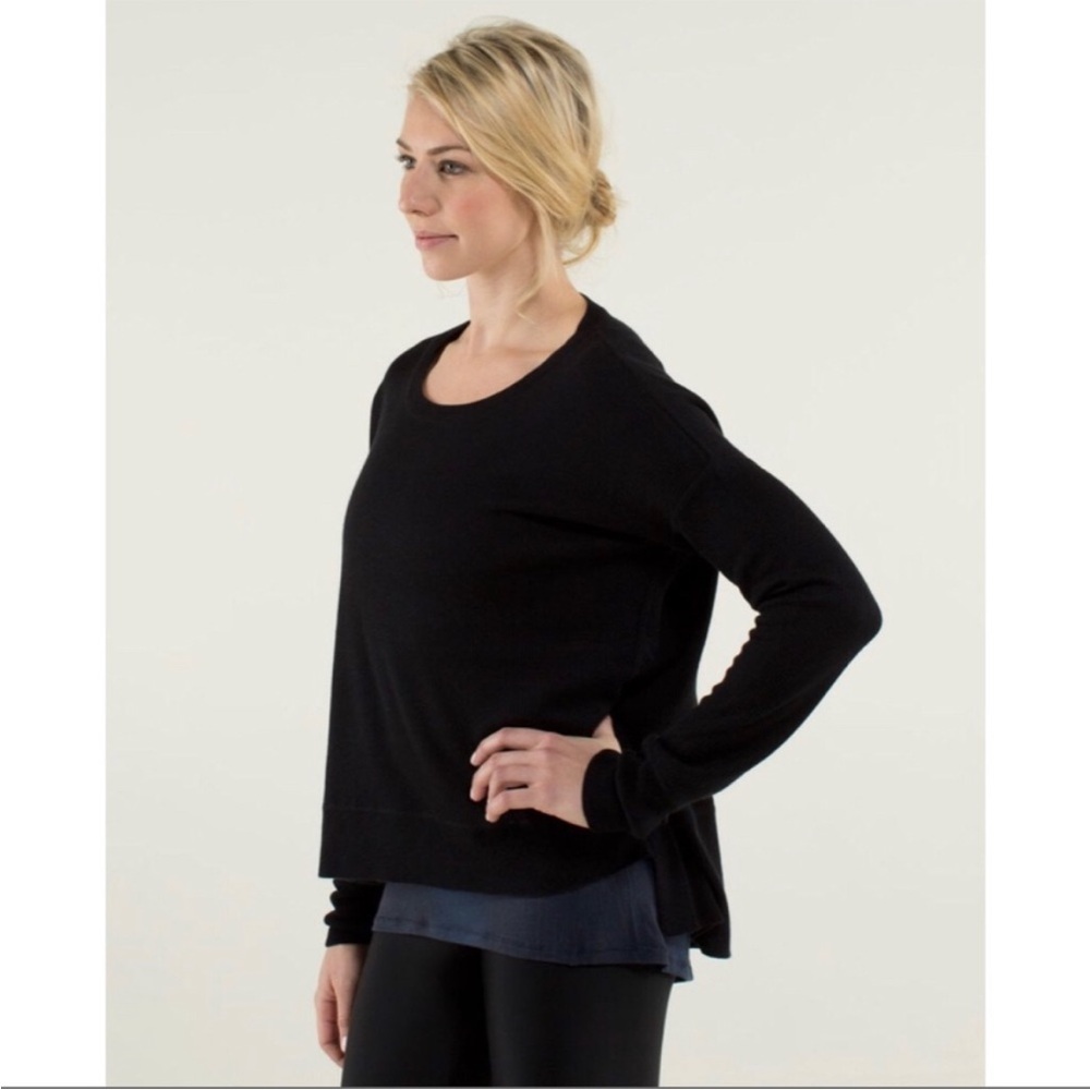 Lululemon Pure Balance Crewneck Sweater Reversible Black Soot Light